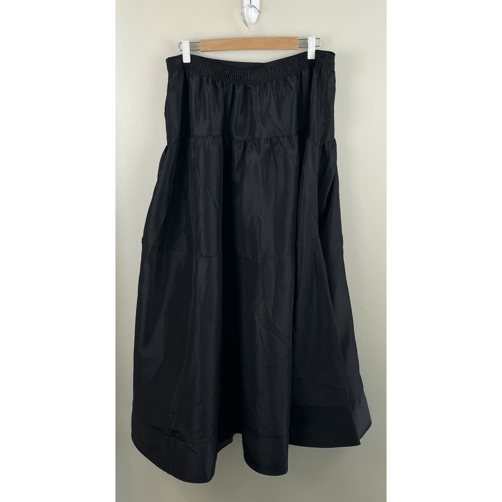 Free People Emery Drop Waist Midi Skirt Fairy Goth Grunge Festival Black XL - Picture 5 of 10